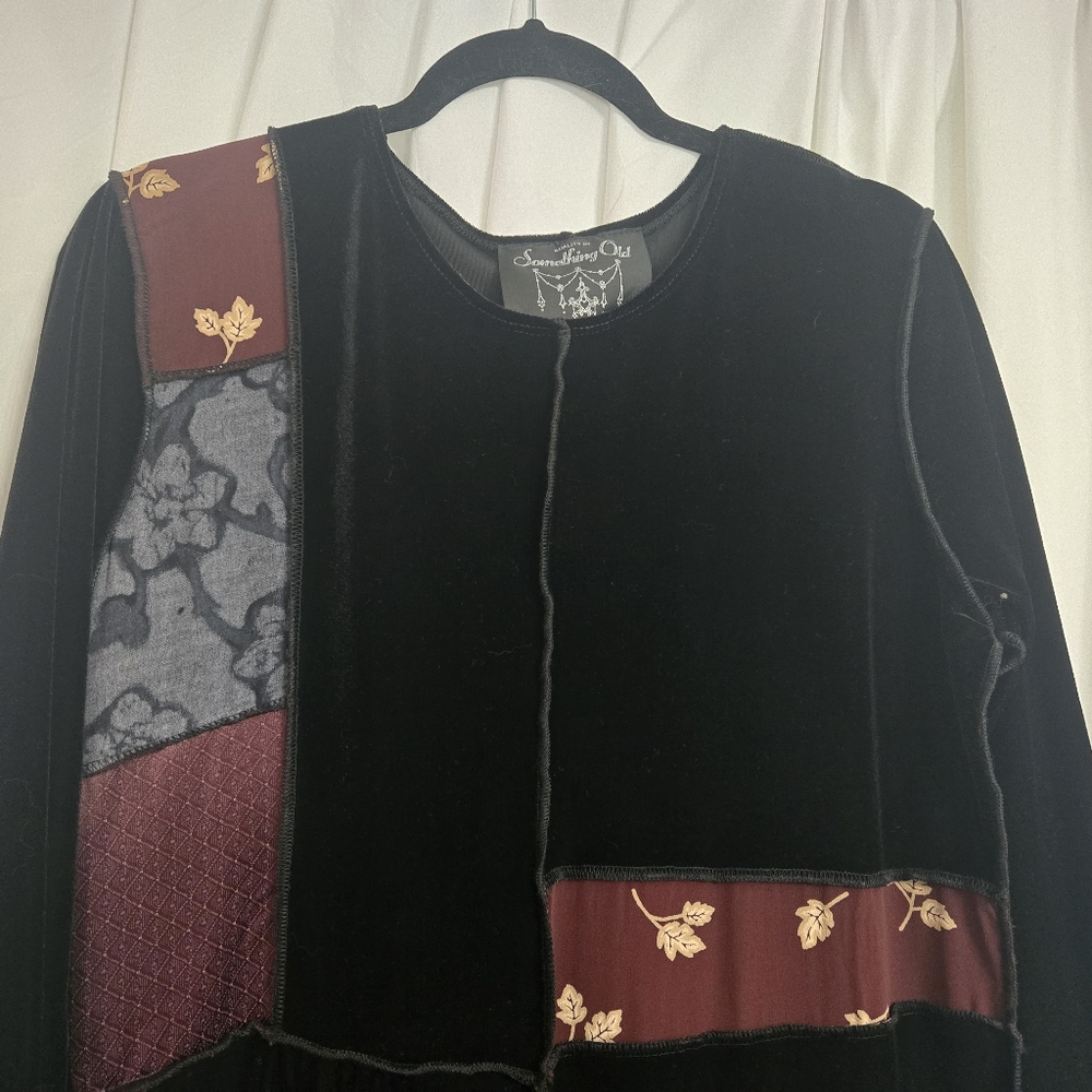 Something Old Something New Patchwork Black Velve… - image 7